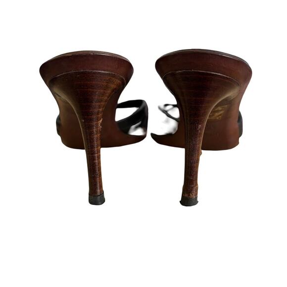 AUTHENTIC 90'S VTG. GUCCI STRAPPY SLIP ON HEELS SANDALS SZ. 6.5-7 MADE IN ITALY - Picture 6 of 8